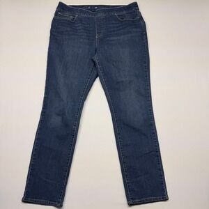 Levi Strauss & Co Womens Pull On Skinny Jeans Dark Wash Blue Size 16 Stretch